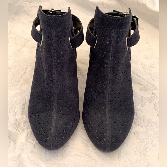 Navy Suede Booties - Picture 7 of 14